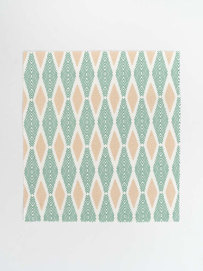 Maze 100% cotton geometric fabric for living room - Room darkening - Sage green