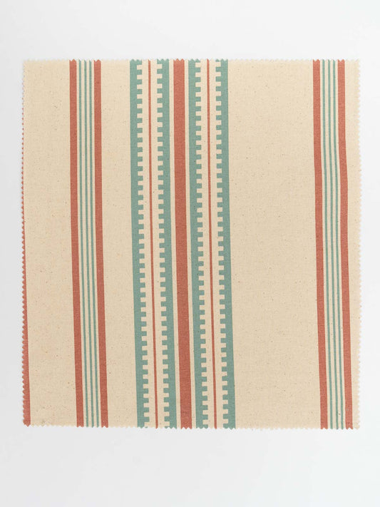 Roman Stripes printed cotton Fabric - Multicolor