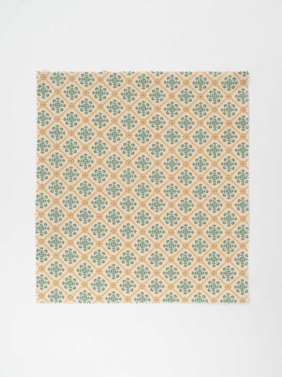 Yura 100% cotton geometric fabric for living room - Room darkening - Aqua blue