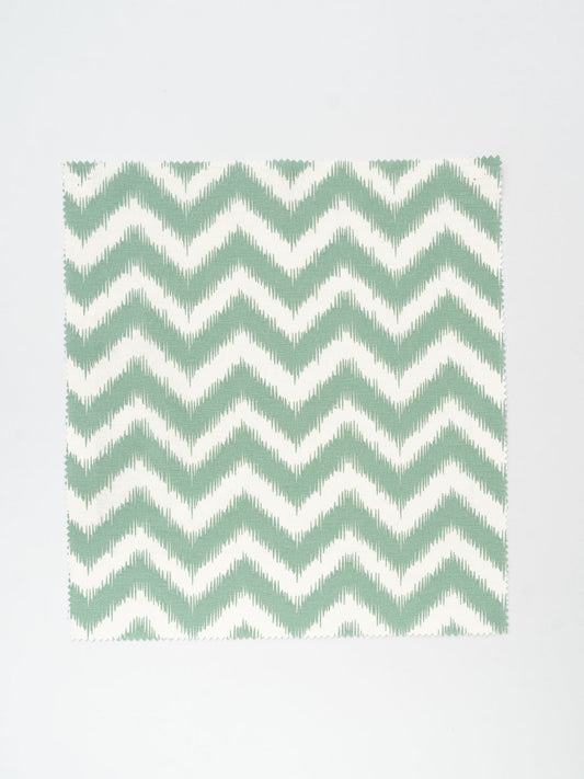 Ikat chevron printed cotton Fabric - Nile Blue