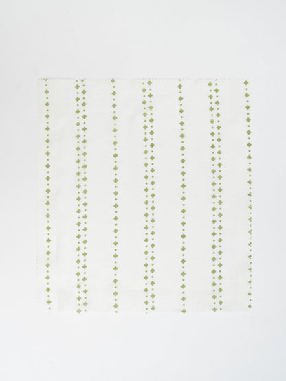 Sitara geometric 100% cotton sheer Fabric for living room - Light filtering - Green