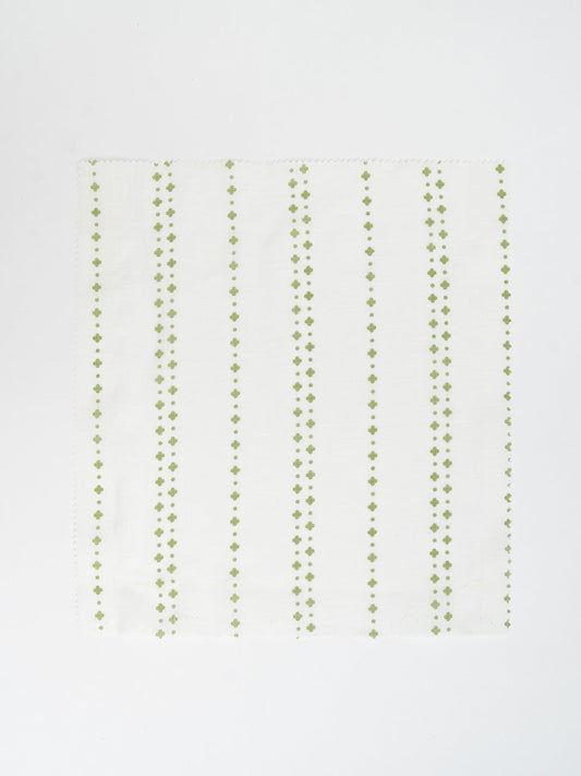 Sitara geometric 100% cotton sheer Fabric for living room - Light filtering - Green