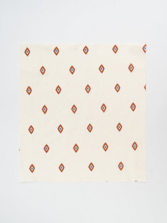 Noor minimal 100% cotton sheer Fabric for living room - Light filtering - Royal blue and Brick red