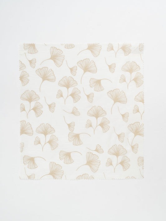 Gingko printed sheer Fabric - Multicolor