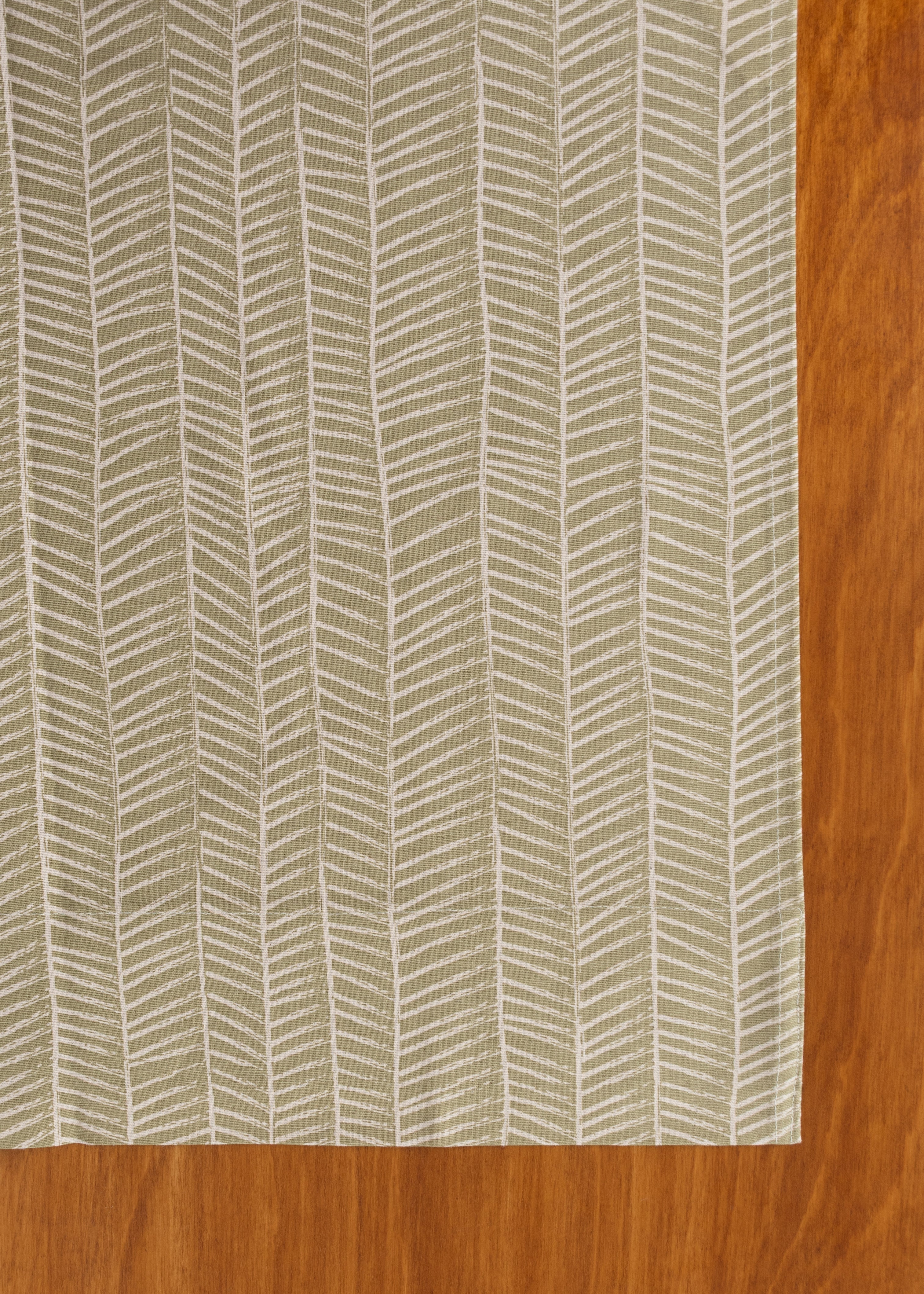 Rustle Herb Green Geometric Style 100% cotton Fabric - Room darkening - Herb Green
