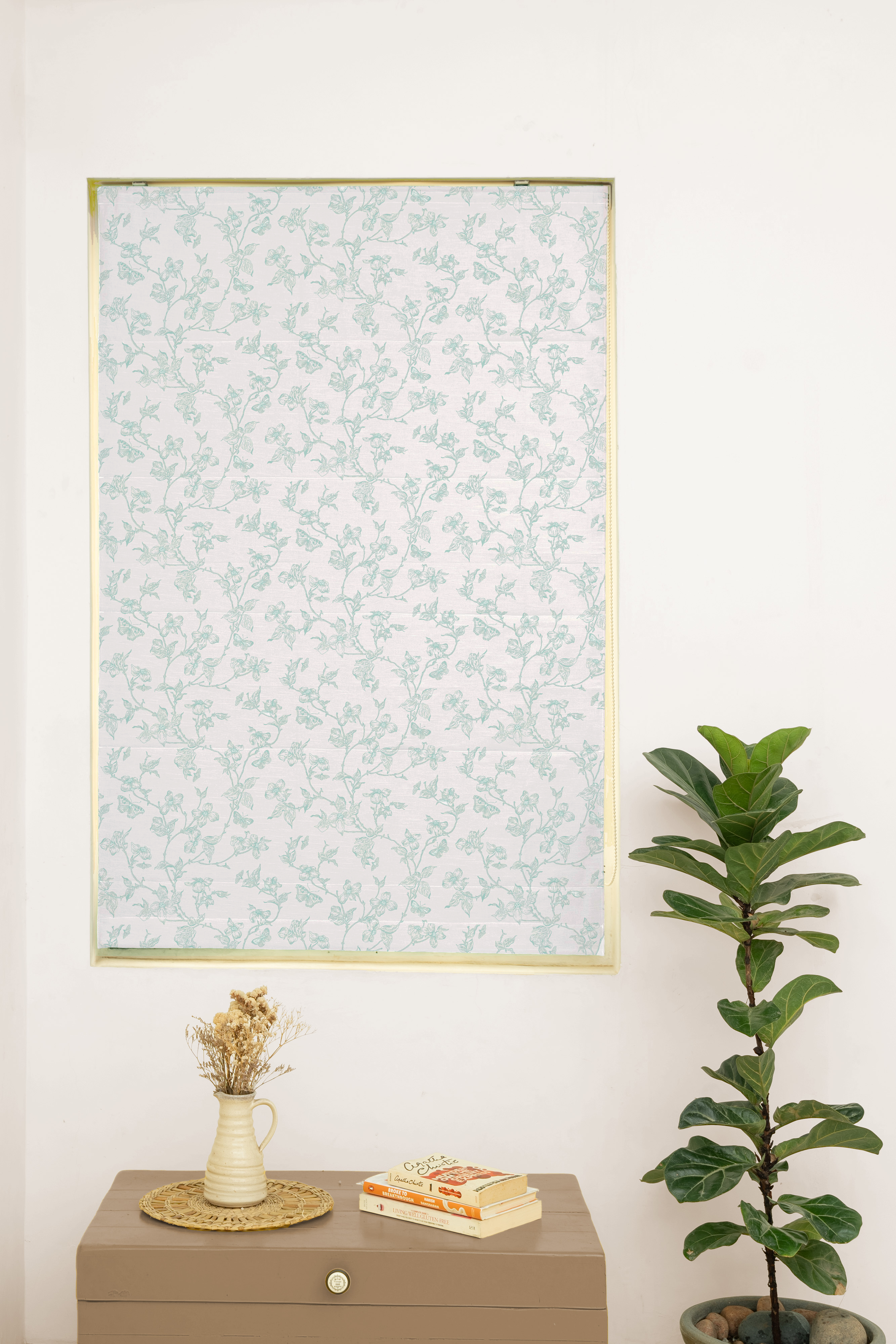 Willow 100% Customizable Cotton floral blind for living room - Room darkening