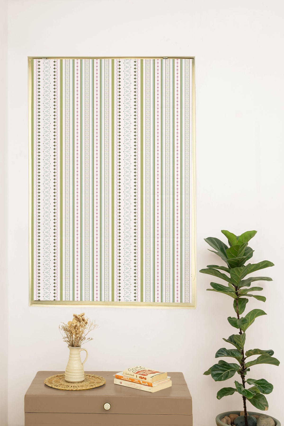 Palace Pillar 100% Customizable Cotton floral blind for living room - Room darkening