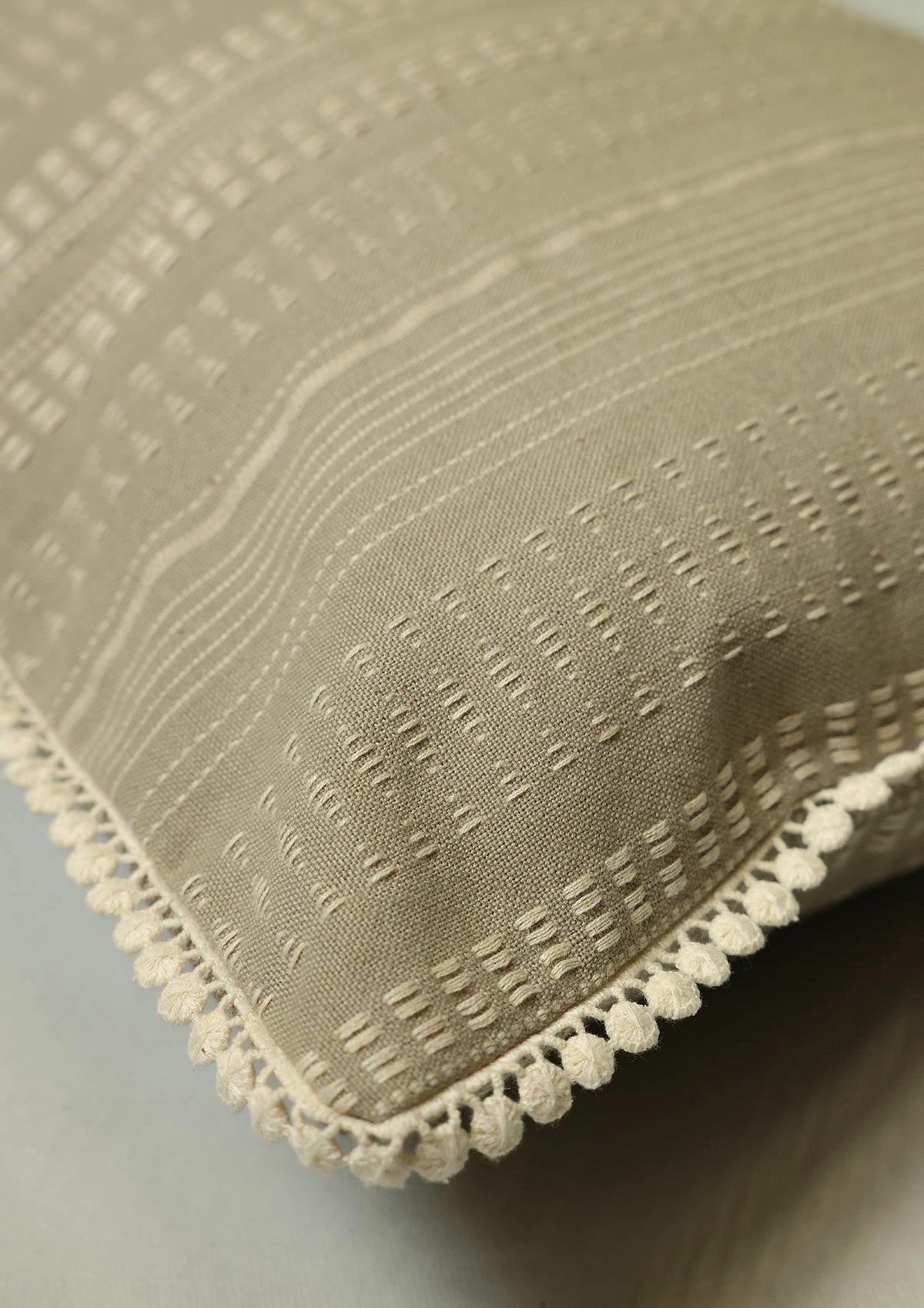 Zia Grey | Woven Textured Neutral | 100% Cotton Cushion Cover For Sofa