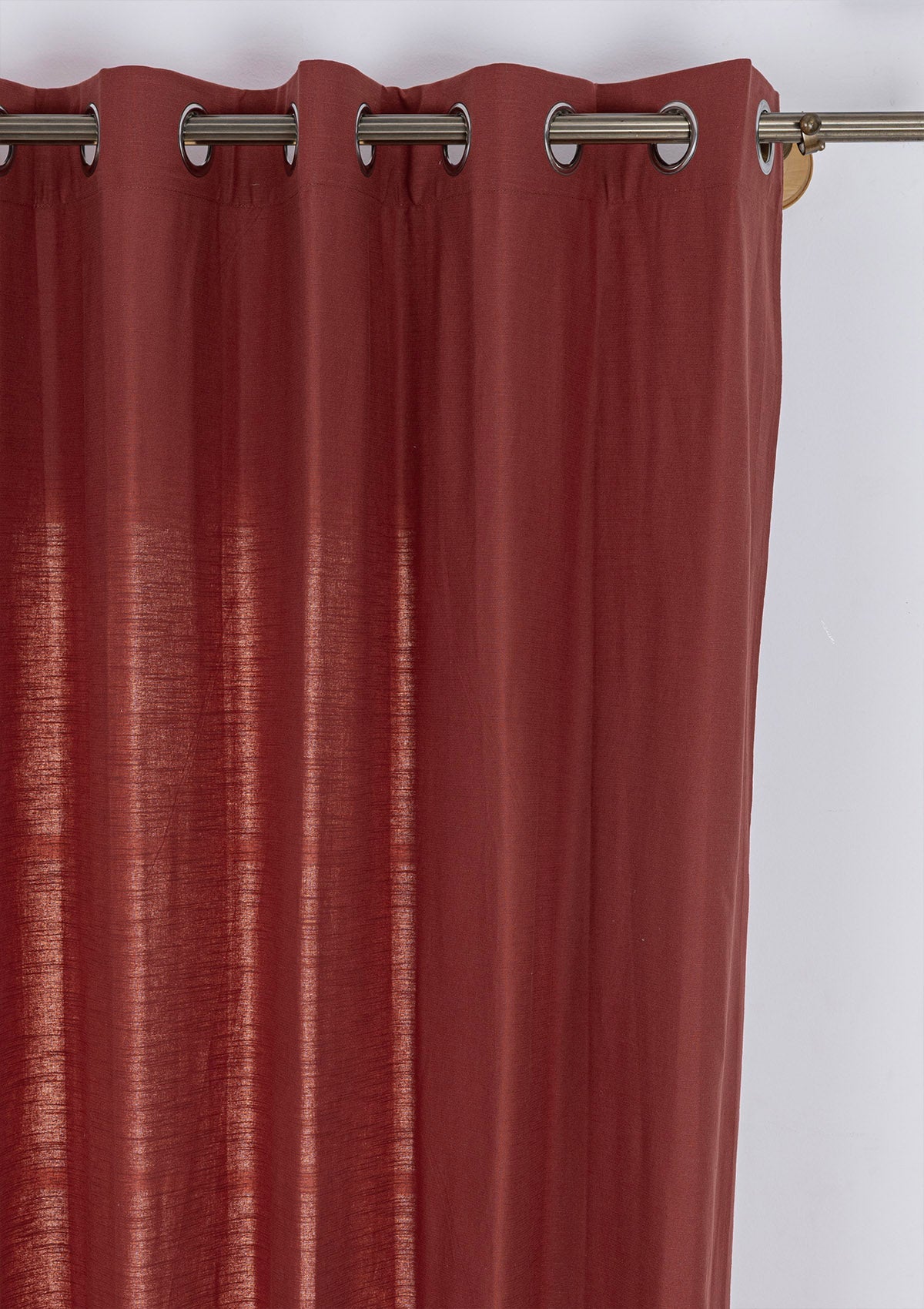 Crimson Red 100% Cotton Plain Curtain for living room & bedroom - Room Darkening - Single Piece