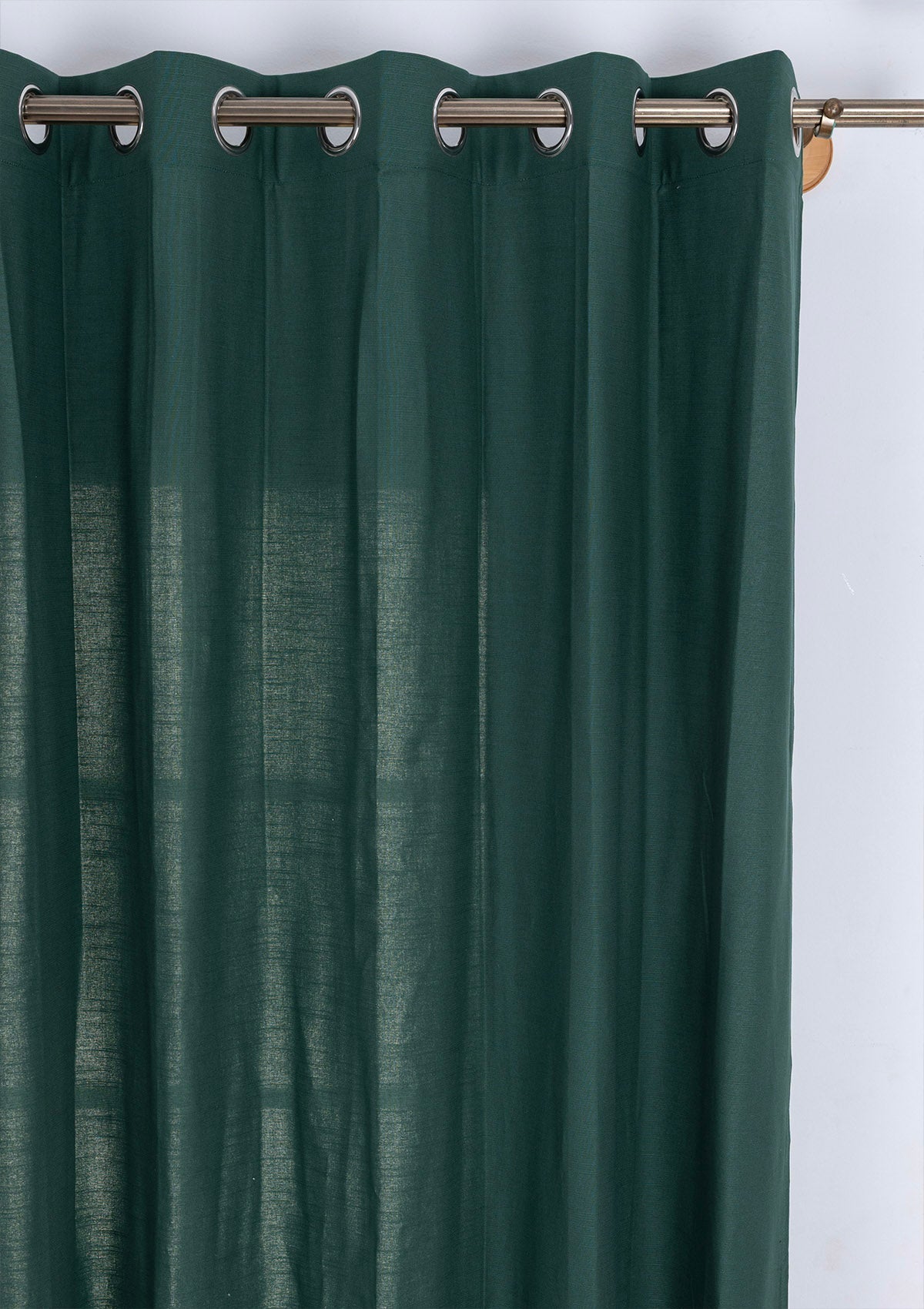 Jade Green 100% Cotton Plain Curtain for living room & bedroom - Room Darkening - Single Piece