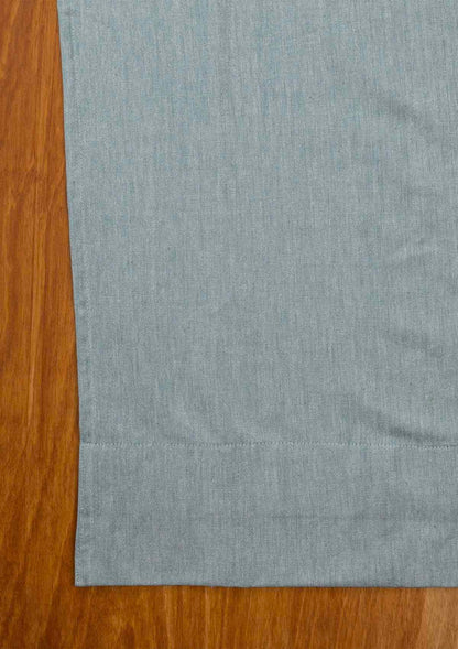 Ocean Teal Linen Cotton Plain Curtain for living room & bedroom - Room Darkening - Single Piece