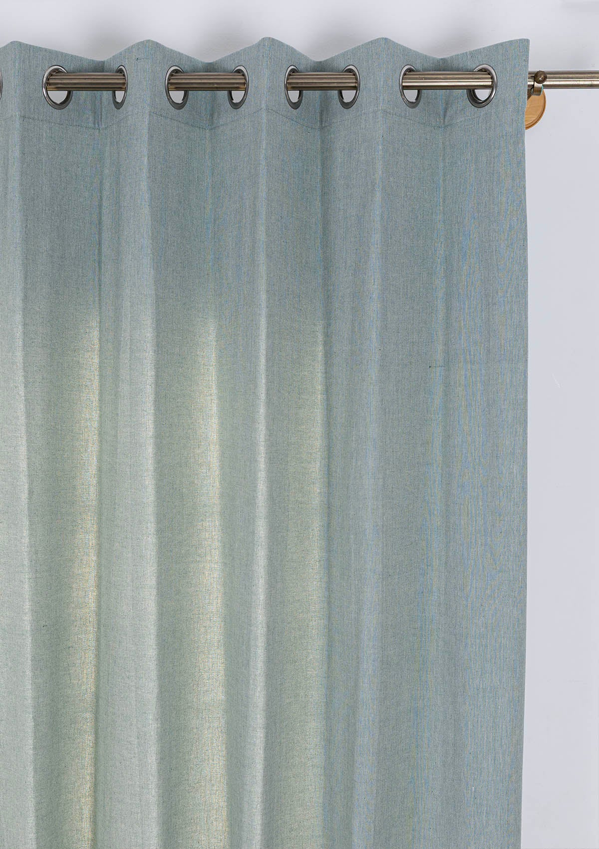 Ocean Teal Linen Cotton Plain Curtain for living room & bedroom - Room Darkening - Single Piece