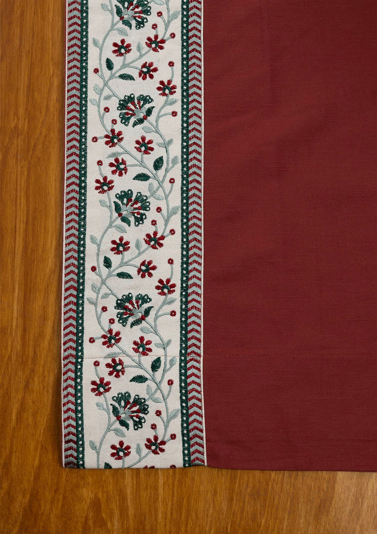 Kadamba Crimson Red 100% Cotton Plain Curtain for living room & bedroom - Room Darkening - Single Piece