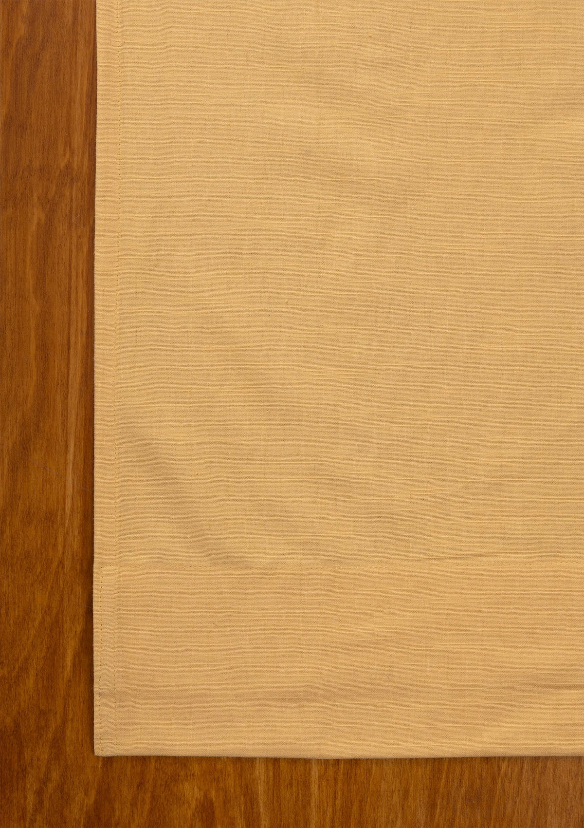Amber Yellow 100% Cotton Plain Curtain for living room & bedroom - Light Reduction - Single Piece