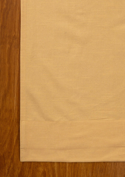 Amber Yellow 100% Cotton Plain Curtain for living room & bedroom - Light Reduction - Single Piece