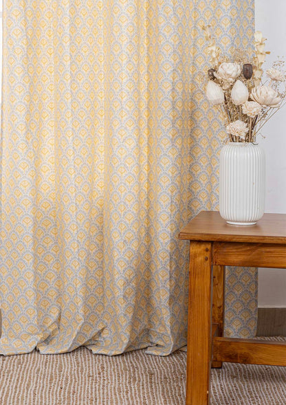 Pakkshi 100% Cotton Printed Curtain for living room & bedroom - Light Reduction - Multicolor - Single Piece
