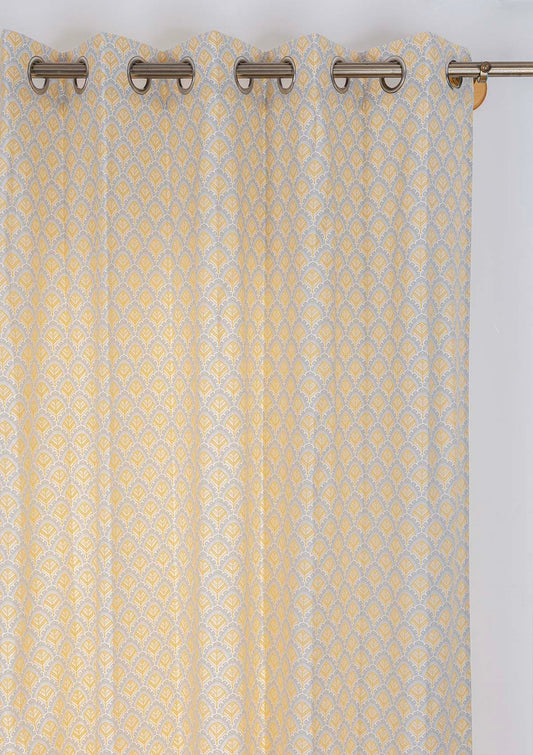 Pakkshi 100% Cotton Printed Curtain for living room & bedroom - Light Reduction - Multicolor - Single Piece