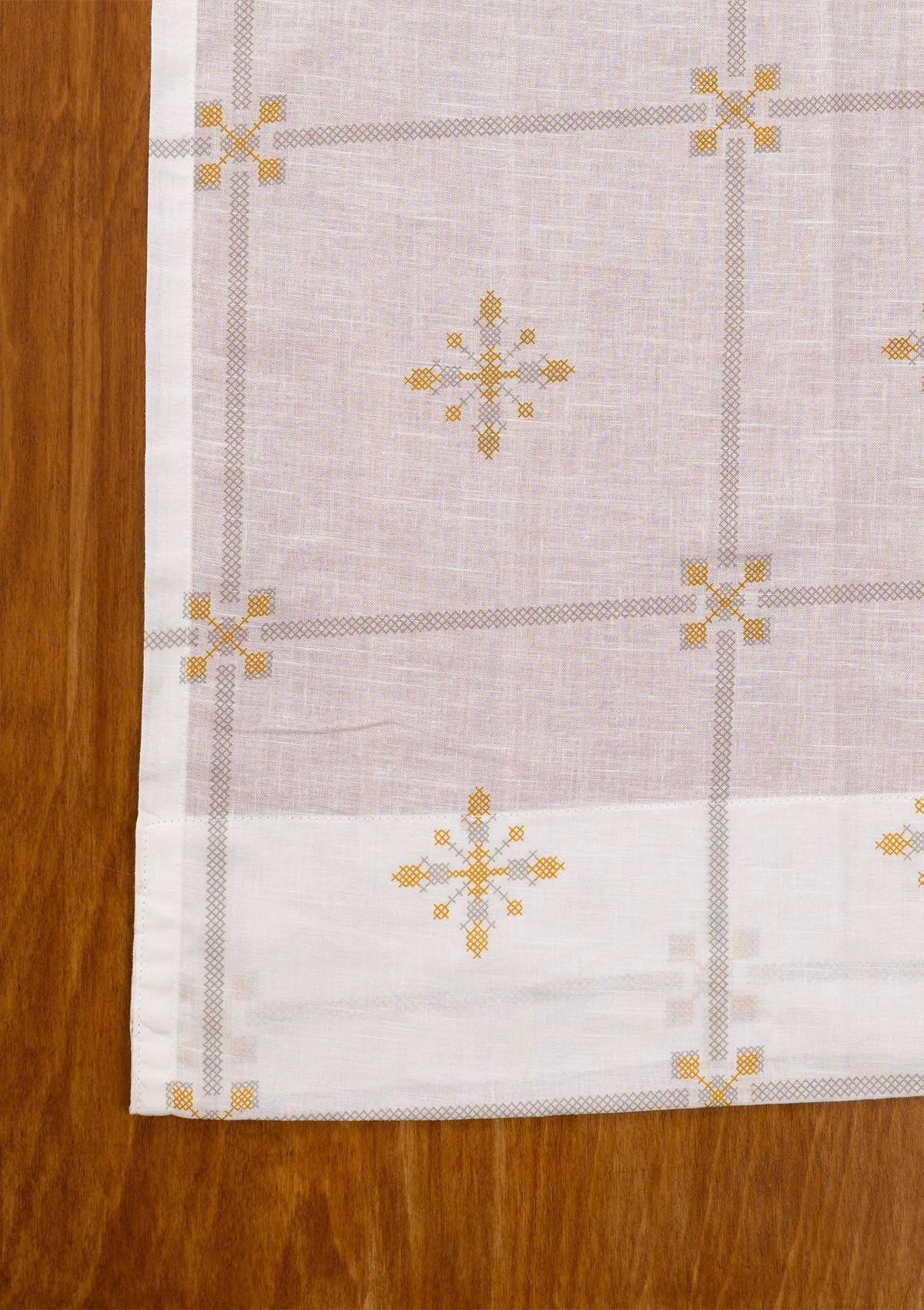 Kaanta 100% Cotton Sheer Printed Curtain for living room & bedroom - Light Filtering - Multicolor - Single Piece