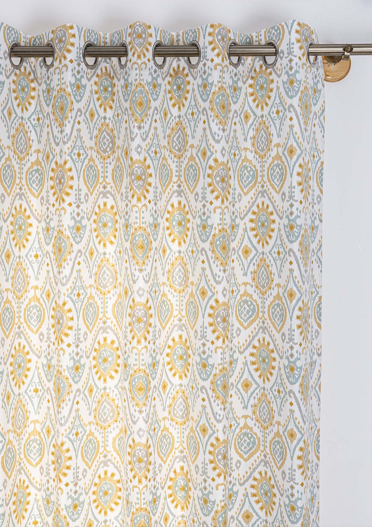 Laya 100% Cotton Printed Curtain for living room & bedroom - Light Reduction - Multicolor - Single Piece