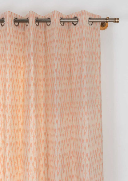 Chenab 100% cotton ethnic curtain for living room - Light Reduction - Beige - Single Piece