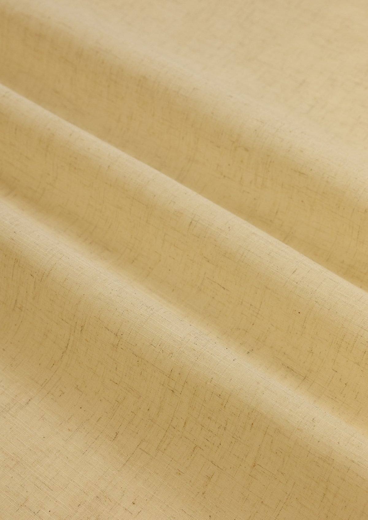 Almond Plain Beige | Linen Cotton Blend Sheer Woven Textured | Light Filtering Fabric