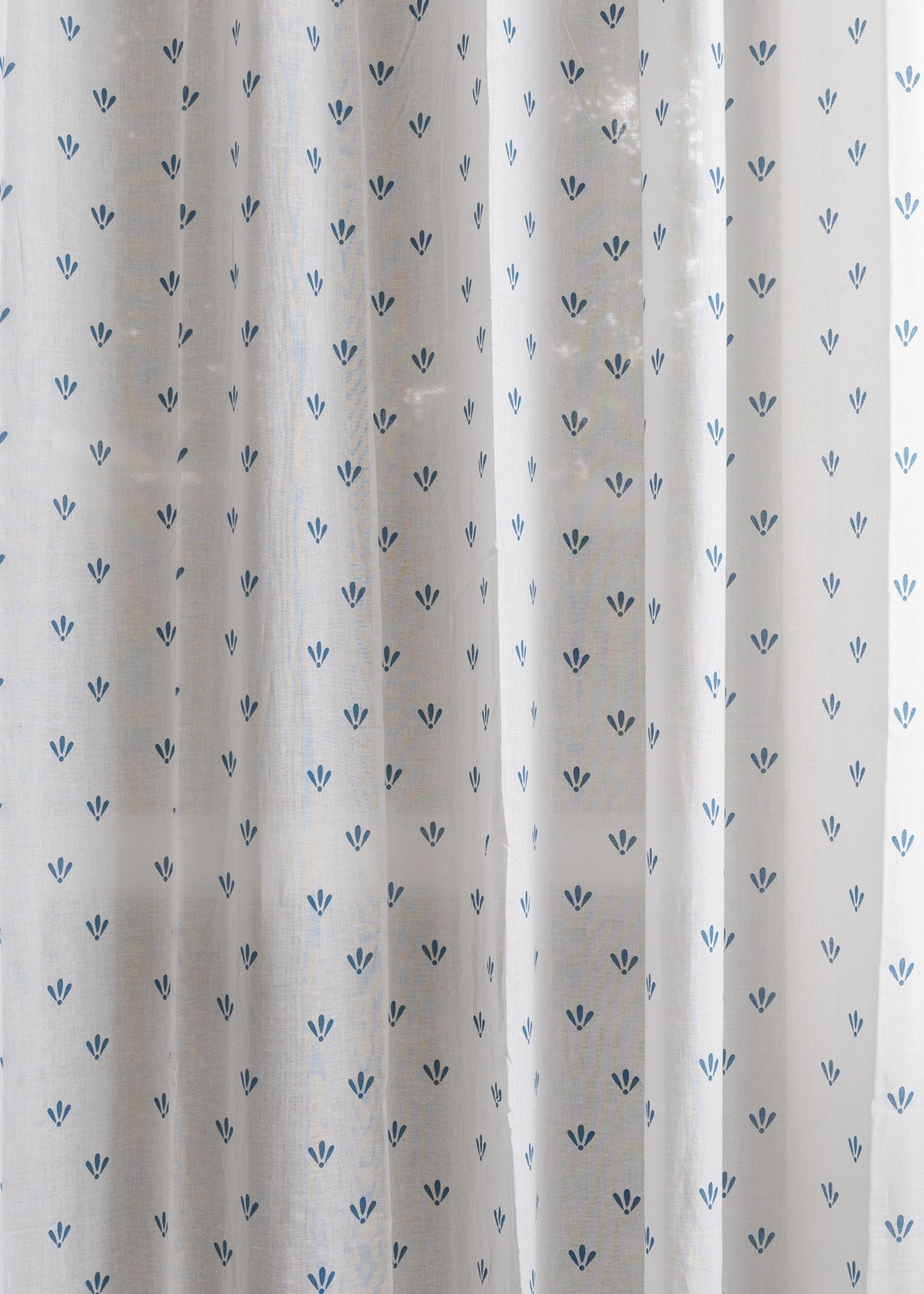 Aniseed printed sheer Fabric - Indigo