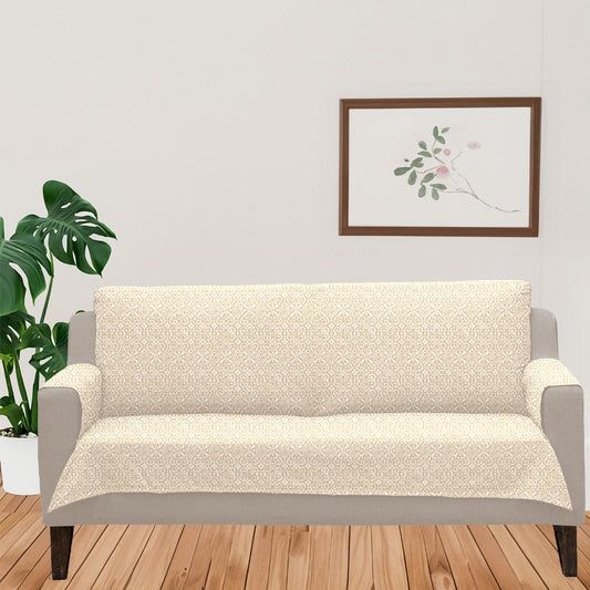 Antique Rose 100% Cotton neutral Sofa cover - Cream
