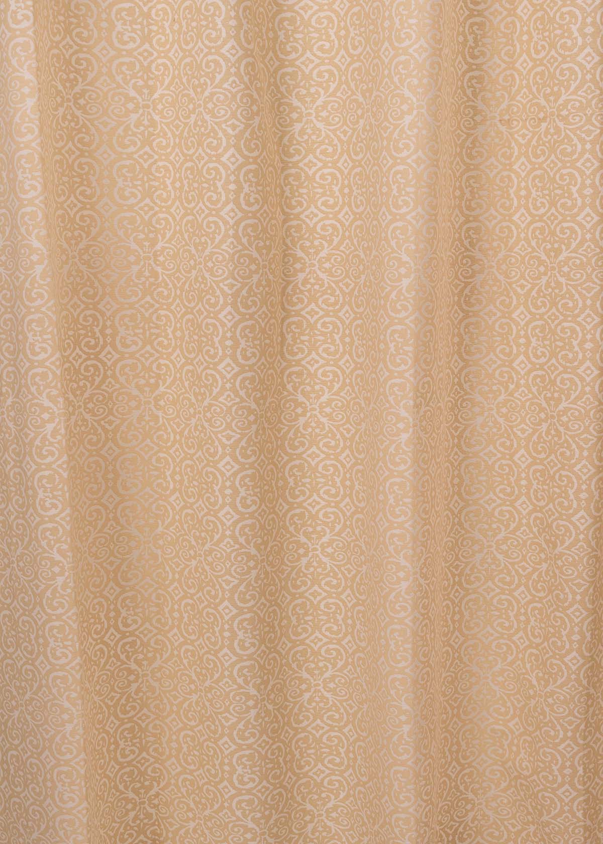 Antique Rose 100% cotton minimal curtain for living room - Light Reduction - Cream - Single Piece