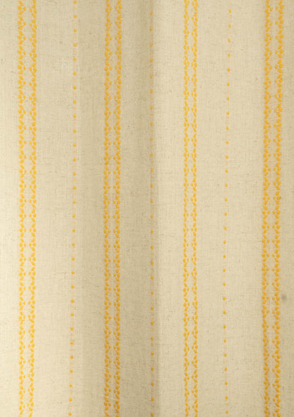 Aster Woven Textured Linen Fabric - Beige & Mustard