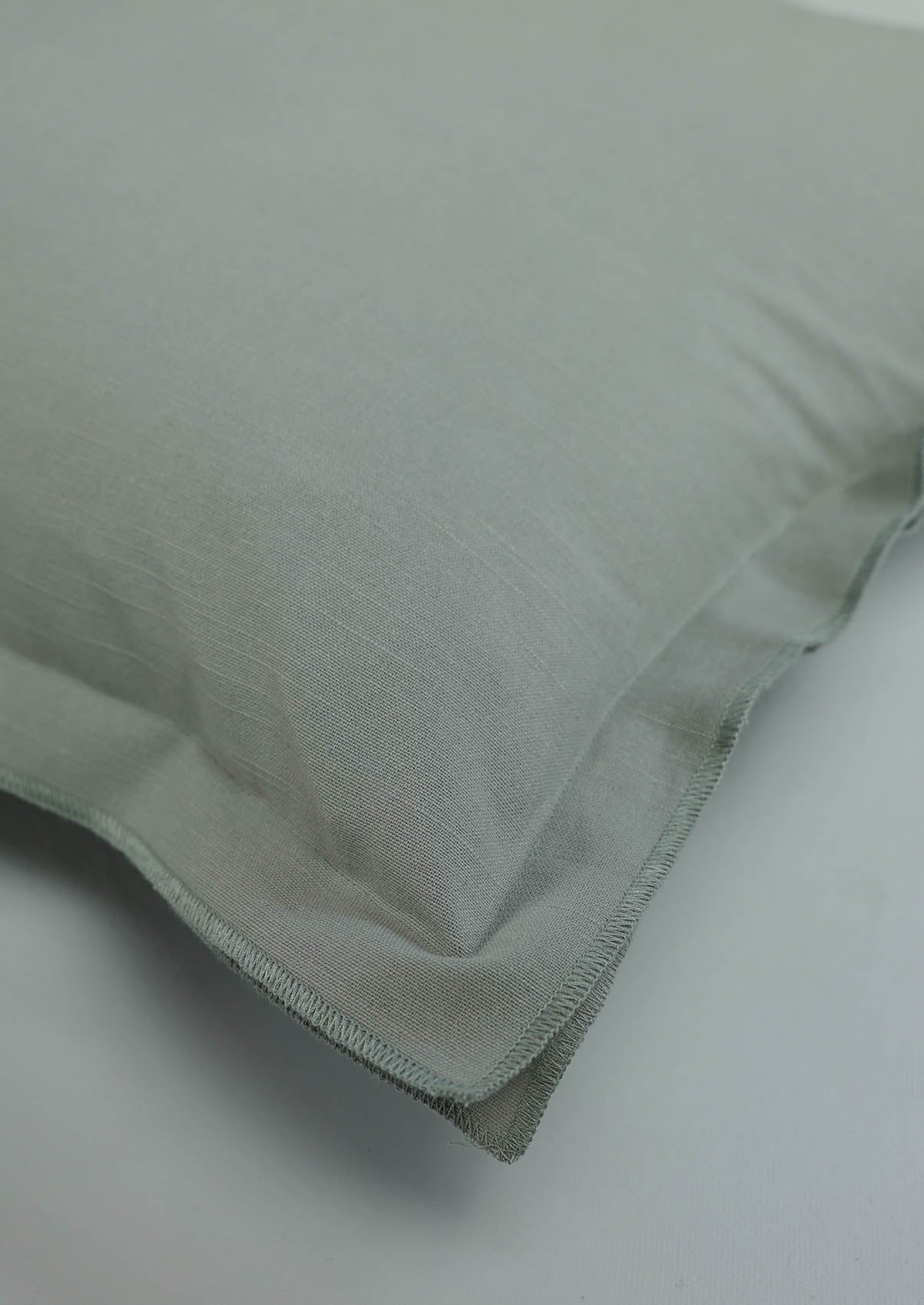 Basil Green Solid 100% Cotton Cushion Cover For Sofa