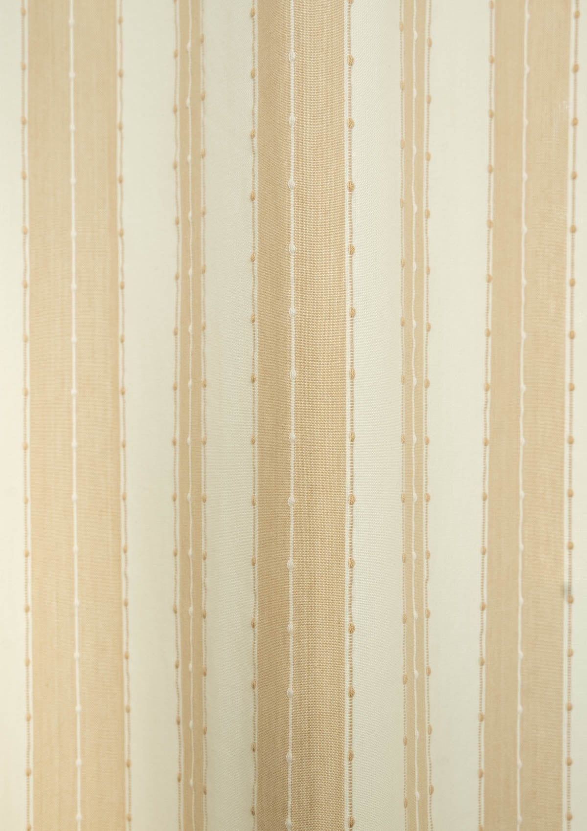 Caramel embroidered printed cotton fabric - Cream