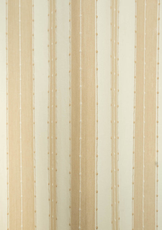 Caramel embroidered printed cotton fabric - Cream