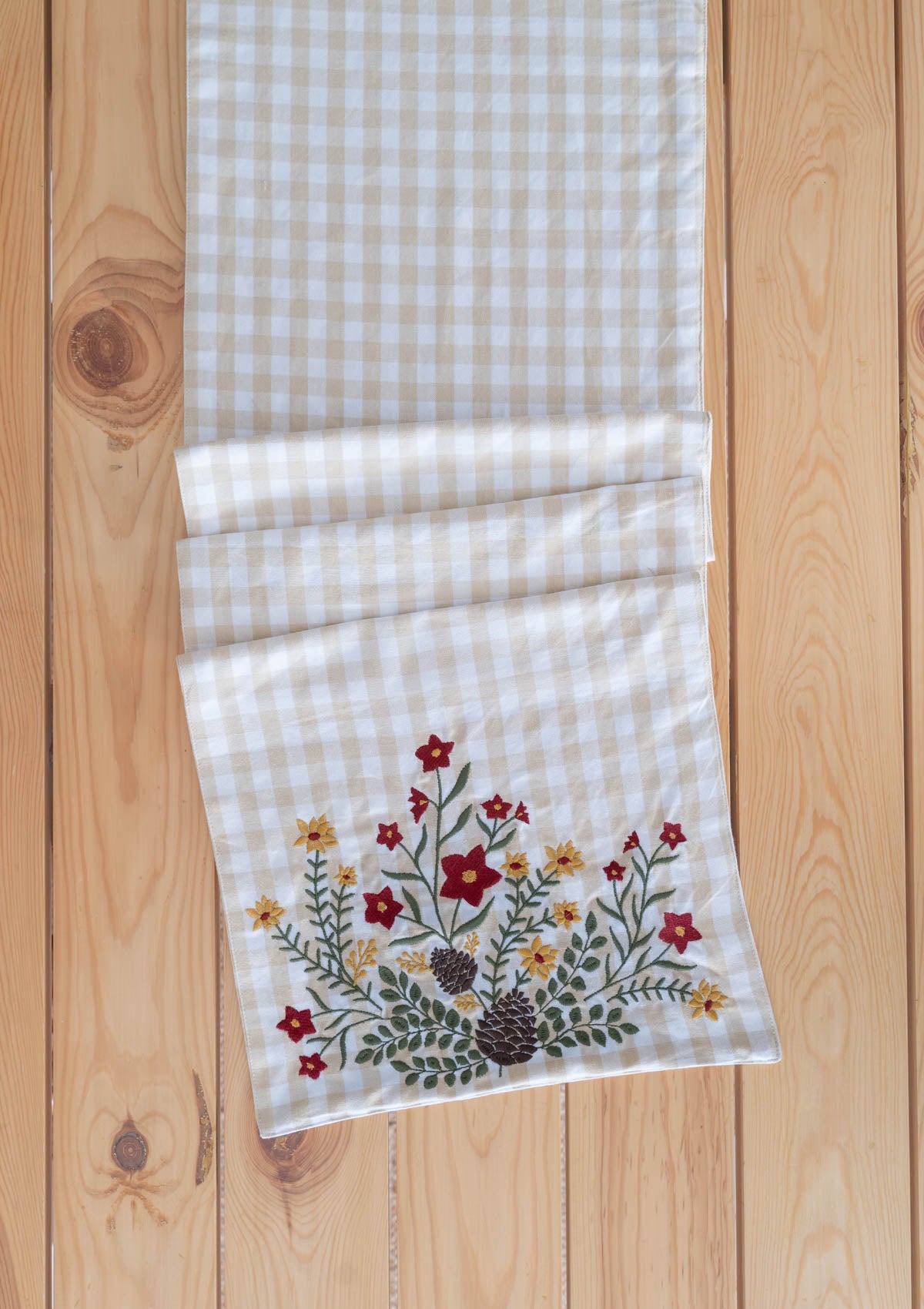 Conifers 100% cotton elegant table runner for 4 seater or 6 seater Dining - Multicolor