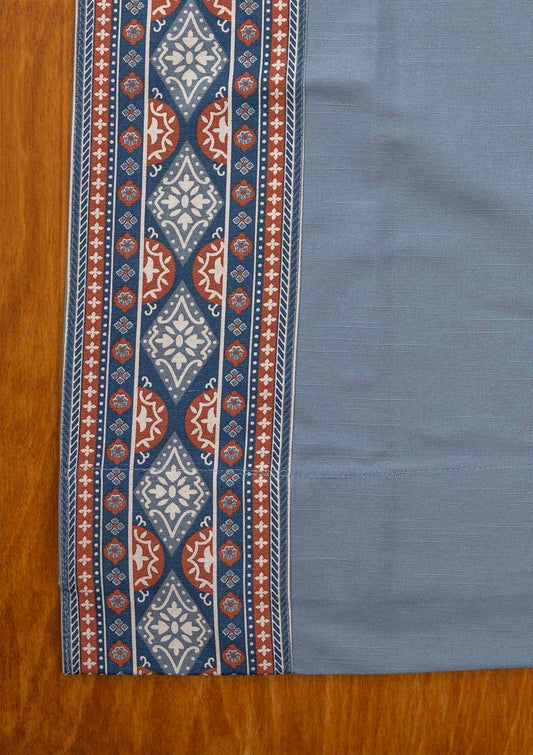 Tara Mist Blue Printed Cotton Fabric
