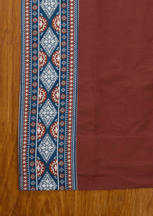 Tara Brick Red Printed Cotton Fabric