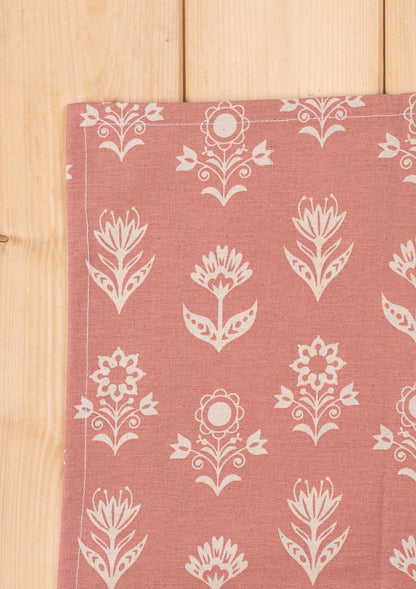 Dahlia Rust Spill safe water-resistant coated cotton table cloth