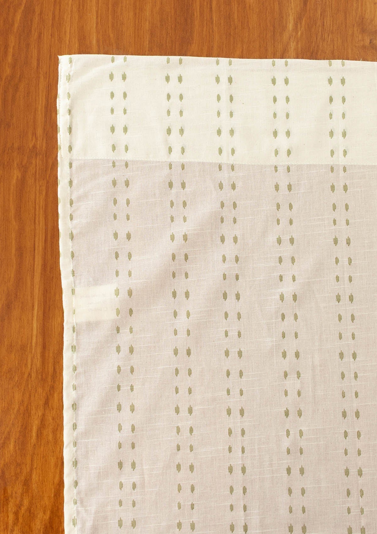 Dew Herb minimal design 100% Cotton Sheer Fabric for Living room & bedroom - Light filtering - Herb Green