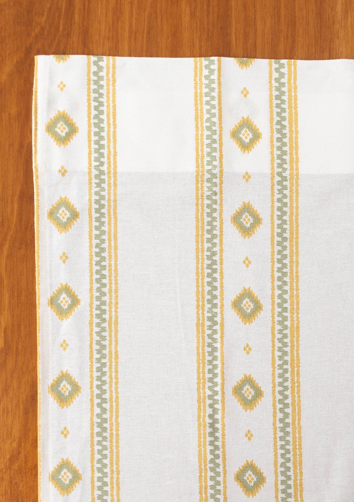 Echo Contemporary Geometric 100% cotton curtain for Living Room and Bedroom- Light Reduction - Yellow - Single Piece