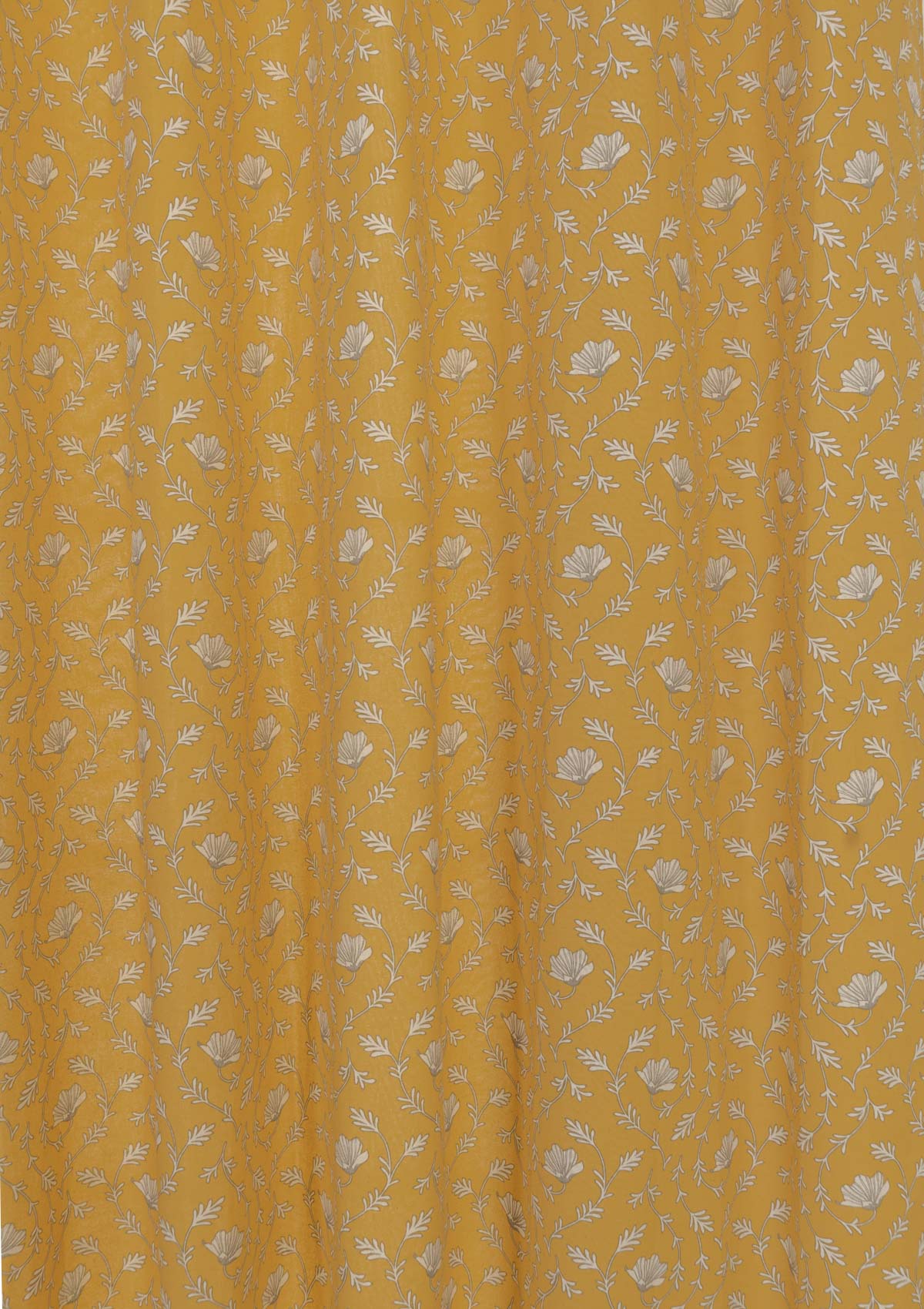 Eden mustard 100% cotton floral fabric for bed room - Room darkening