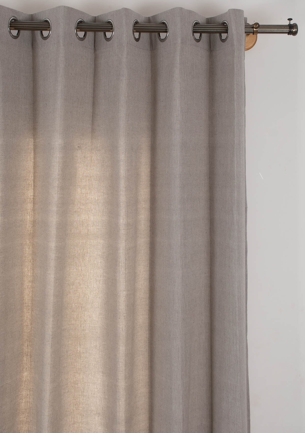 Elephant Grey Solid Linen Cotton Curtain for Living room and bedroom - Room darkening - Single Piece