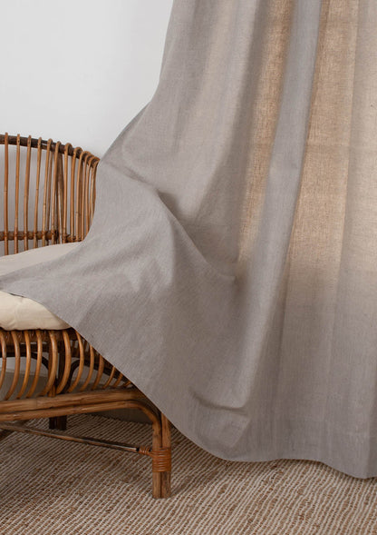 Elephant Grey Solid Linen Cotton Curtain for Living room and bedroom - Room darkening - Single Piece