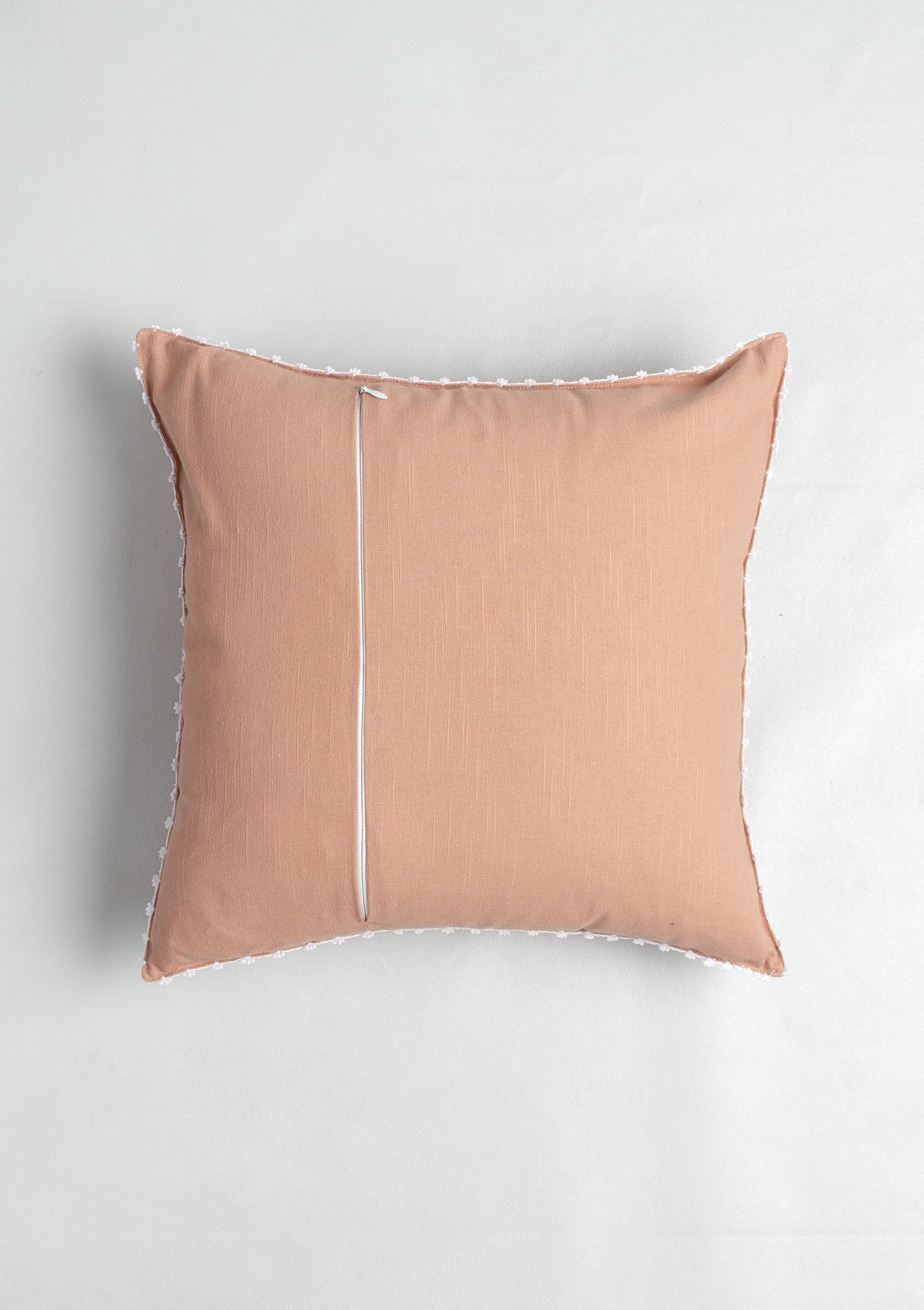 Embrose Embroidered 100% Cotton floral Design Cushion Cover for Sofa – Rust