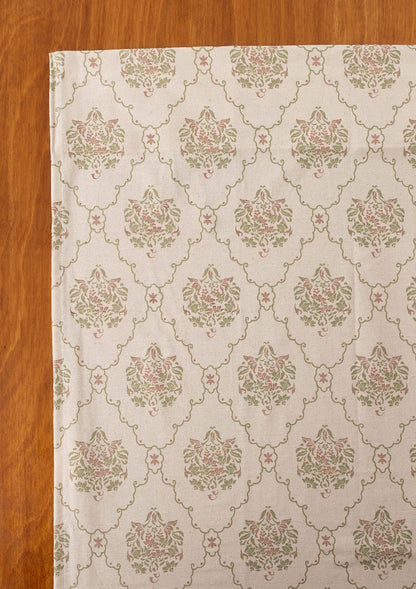 Fable modern floral-geometric 100% cotton  curtain for Living Room and Bedroom - Room darkening - Multicolor - Single Piece