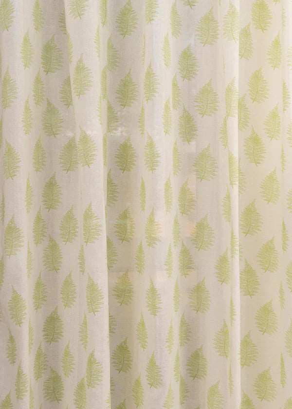 Floating Ferns 100% Cotton Sheer Printed Customizable blind for livingroom & Bedrooms-Light Filtering