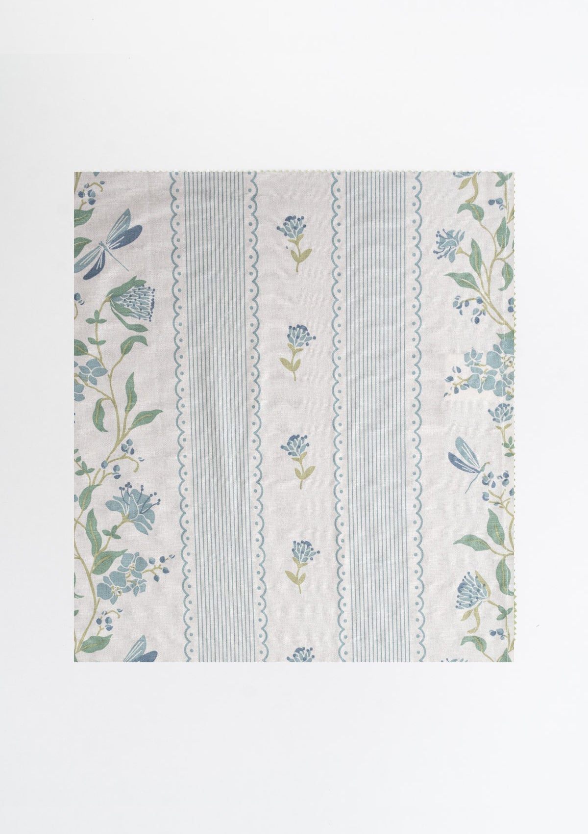 Flutter floral 100% cotton Fabric for living room - Light Reduction - Nile Blue