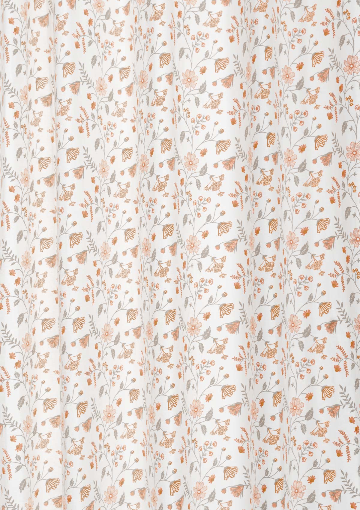 Forest bloom 100% cotton floral curtain for living room - Light Reduction - Orange - Single Piece