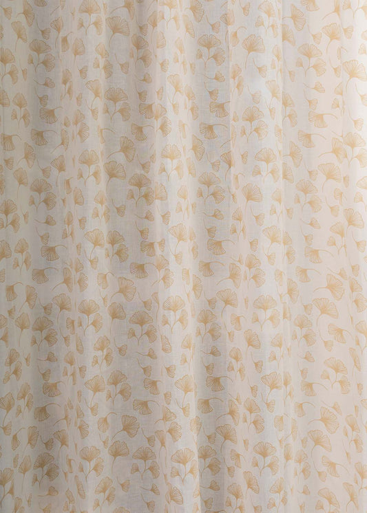 Gingko printed sheer Fabric - Multicolor