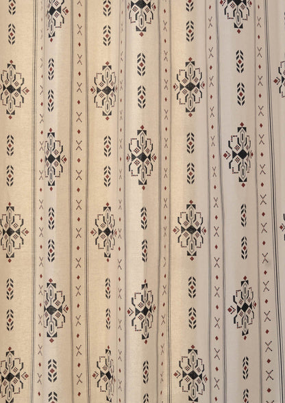 Gypsy 100% cotton geometric fabric for living room - Room darkening - Black