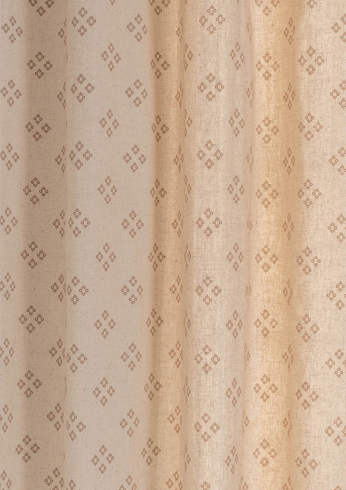 Harvest linen cotton textured minimal design curtain for living room - Light Reduction - Brown - Single Piece