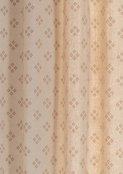 Harvest linen minimal design fabric for living room - Room darkening - Brown